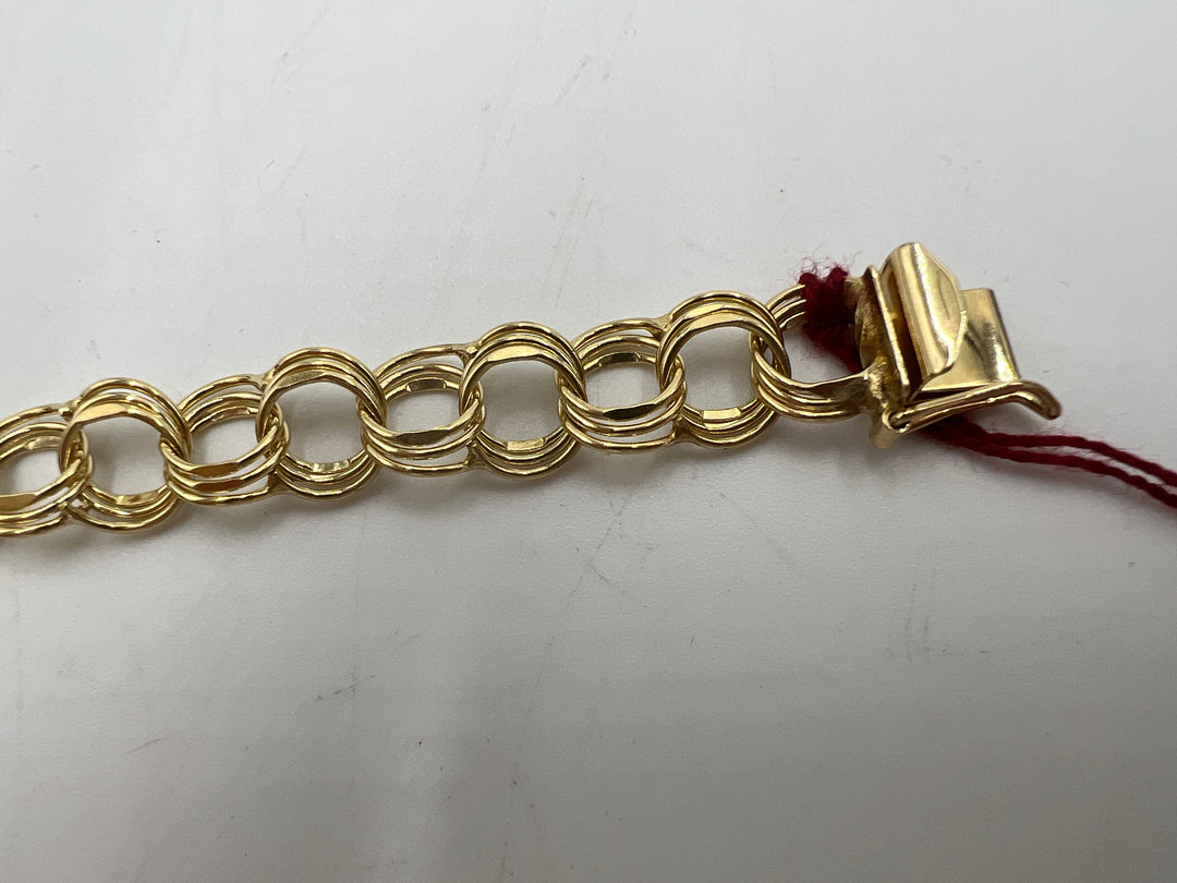 u125 Unique Cable Chain 14kt Yellow Gold Bracelet