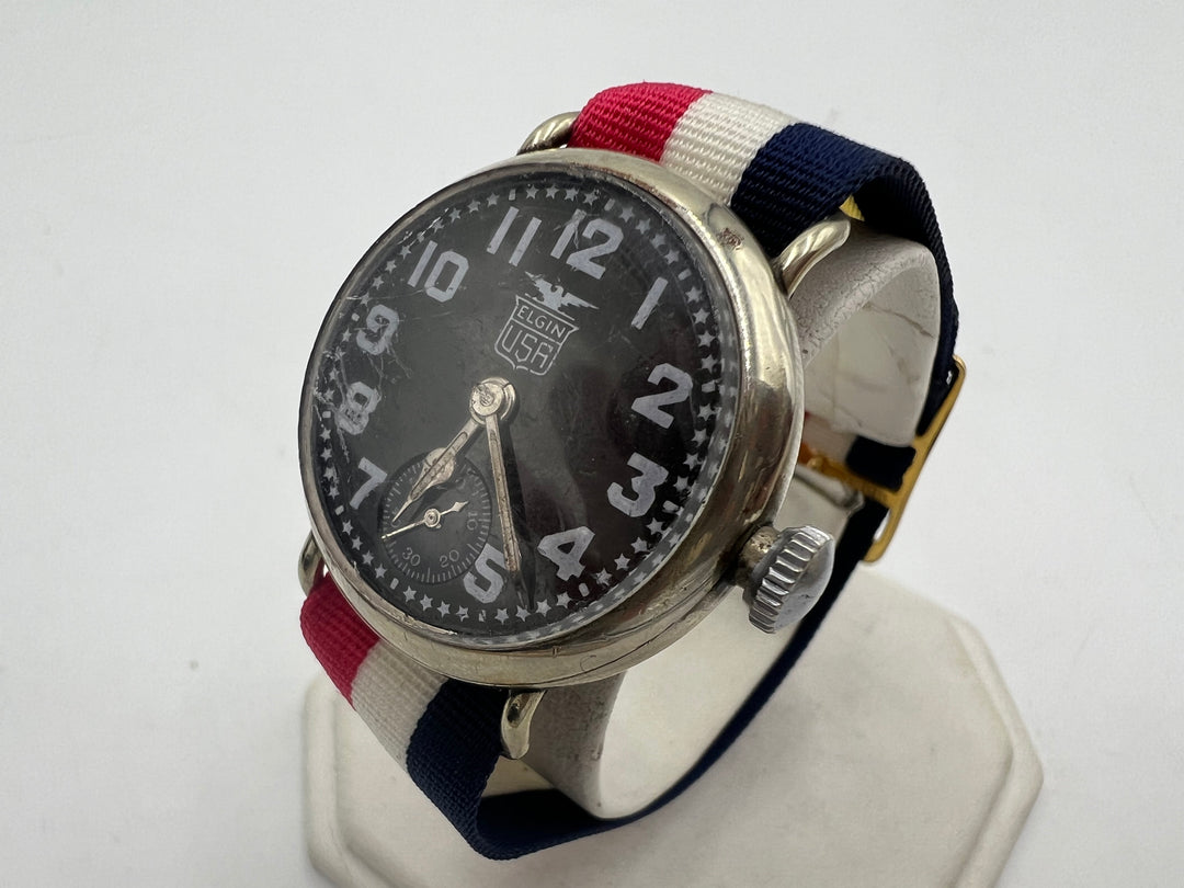 u186 Elgin 1918 USA Military Manual Wind Watch