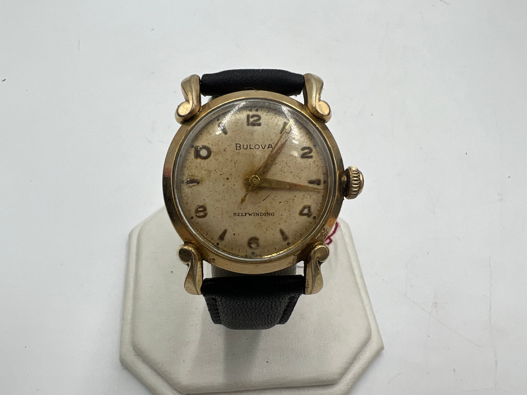 u195 Bulova 1950s Automatic Stainless Steel Gold Tone Watch