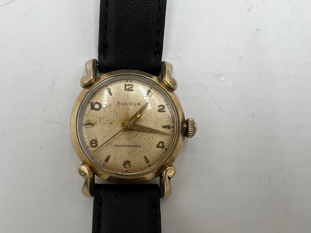 u195 Bulova 1950s Automatic Stainless Steel Gold Tone Watch