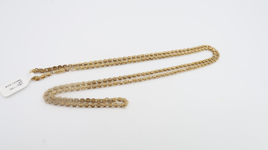 t546 14k/18k Yellow Gold Chain Necklace 34"