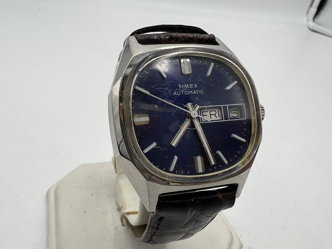 u230 Timex Blue Dial Automatic Day Date Wrist Watch