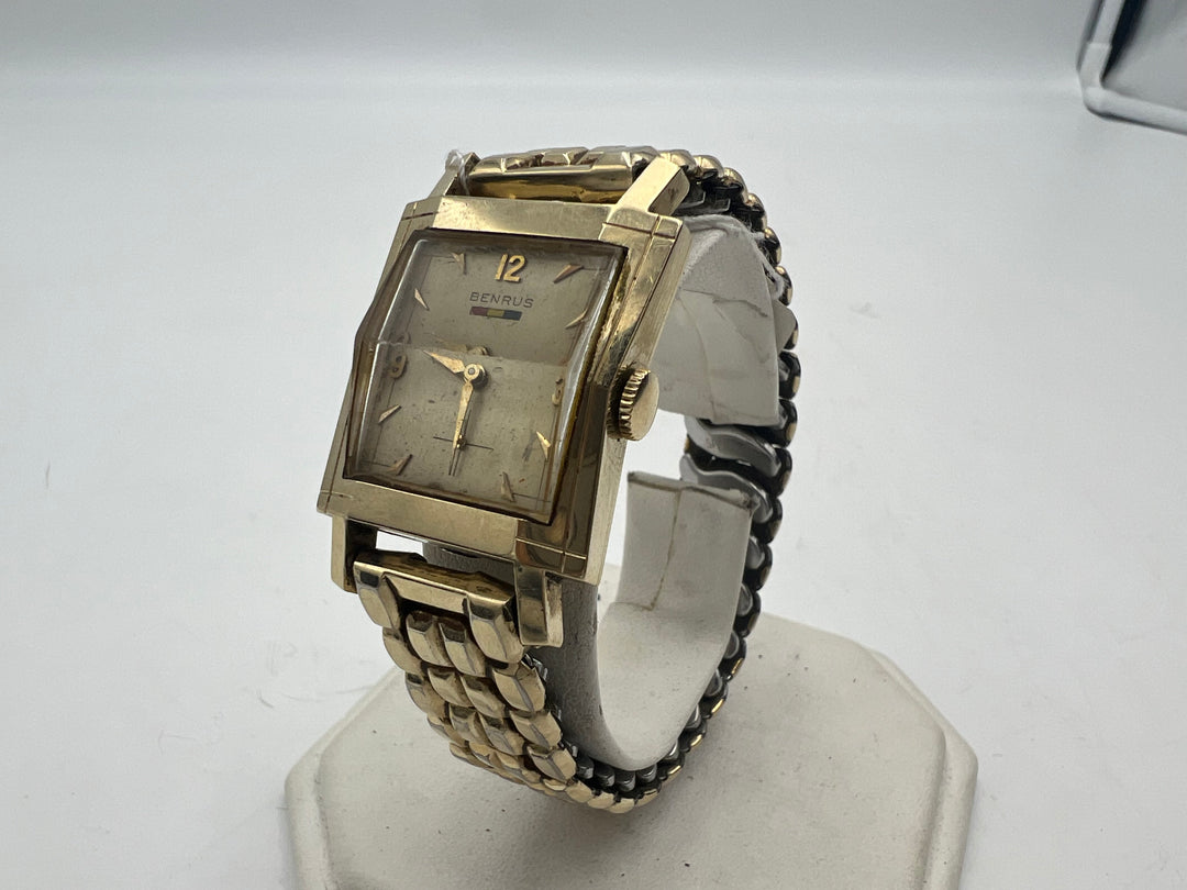 u245 Benrus 1940s 14k Gold Small Seconds Manual Wind Watch