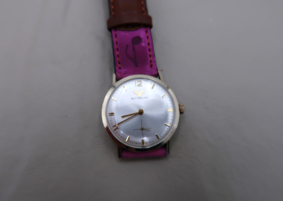 p478 Nice Retro 1970's Men's Wittnauer Watch in 10k RGP