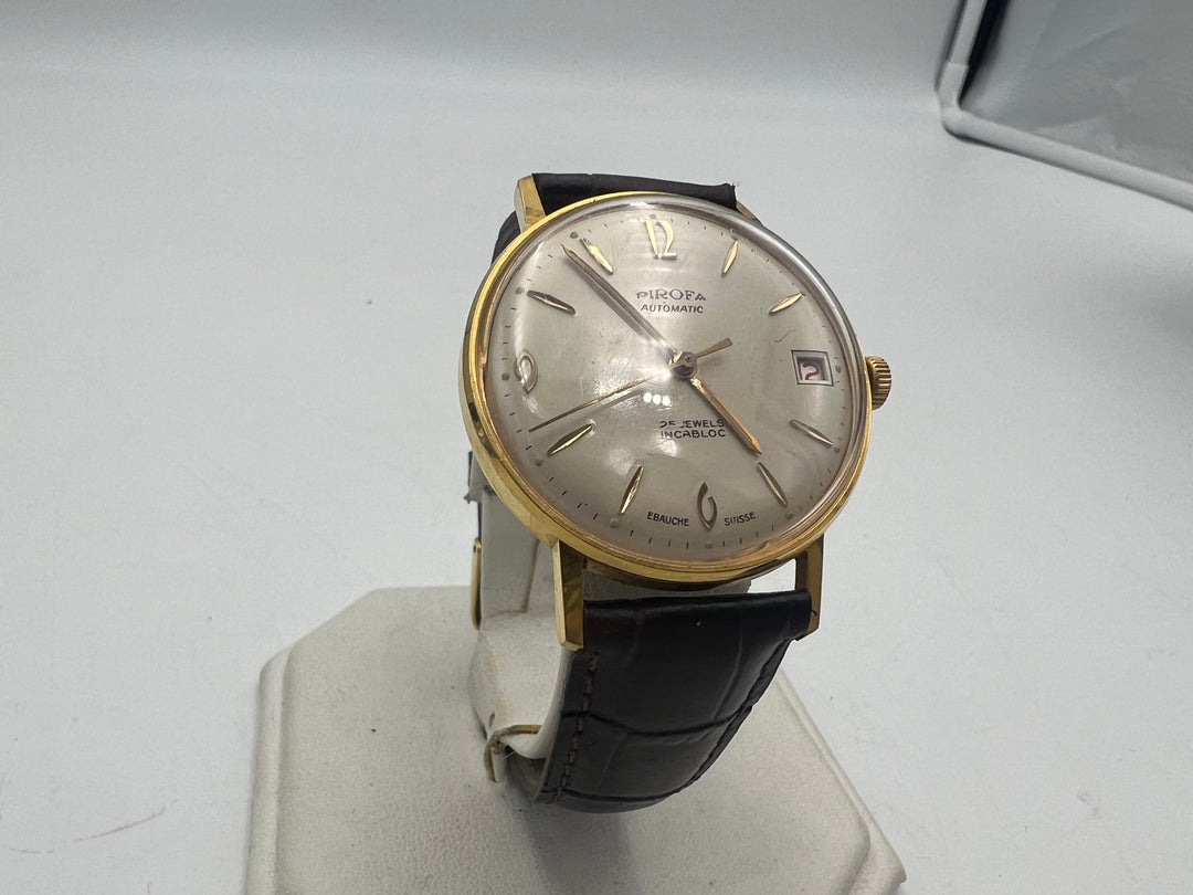 u258 Pirofa 1960s Gold Plated Automatic Wrist Watch