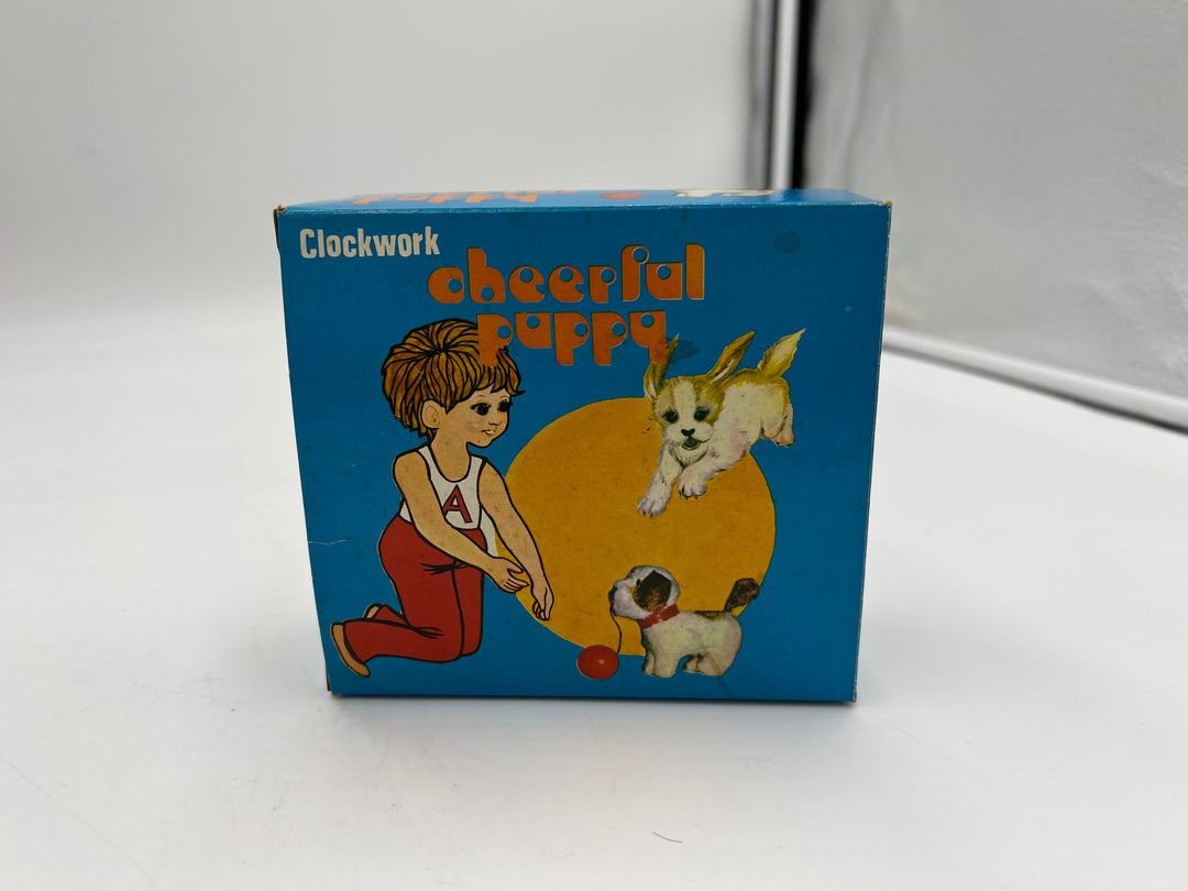 t618 Antique Clockwork Cheerful Puppy Toy with original box