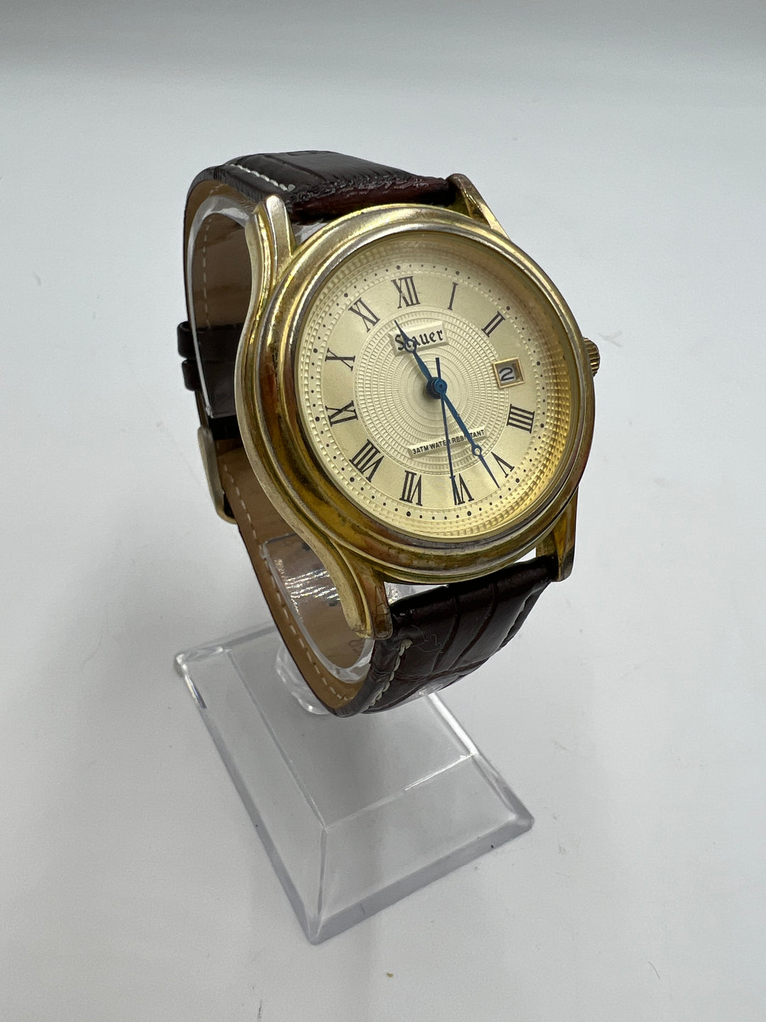 t635 Stauer Metropolitan Gold Tone Wrist Watch