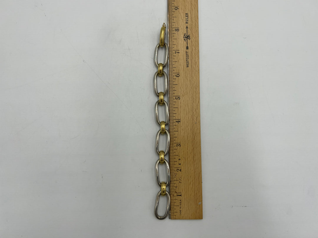 t681 Unique Sterling Silver and Gold Chain Link Bracelet