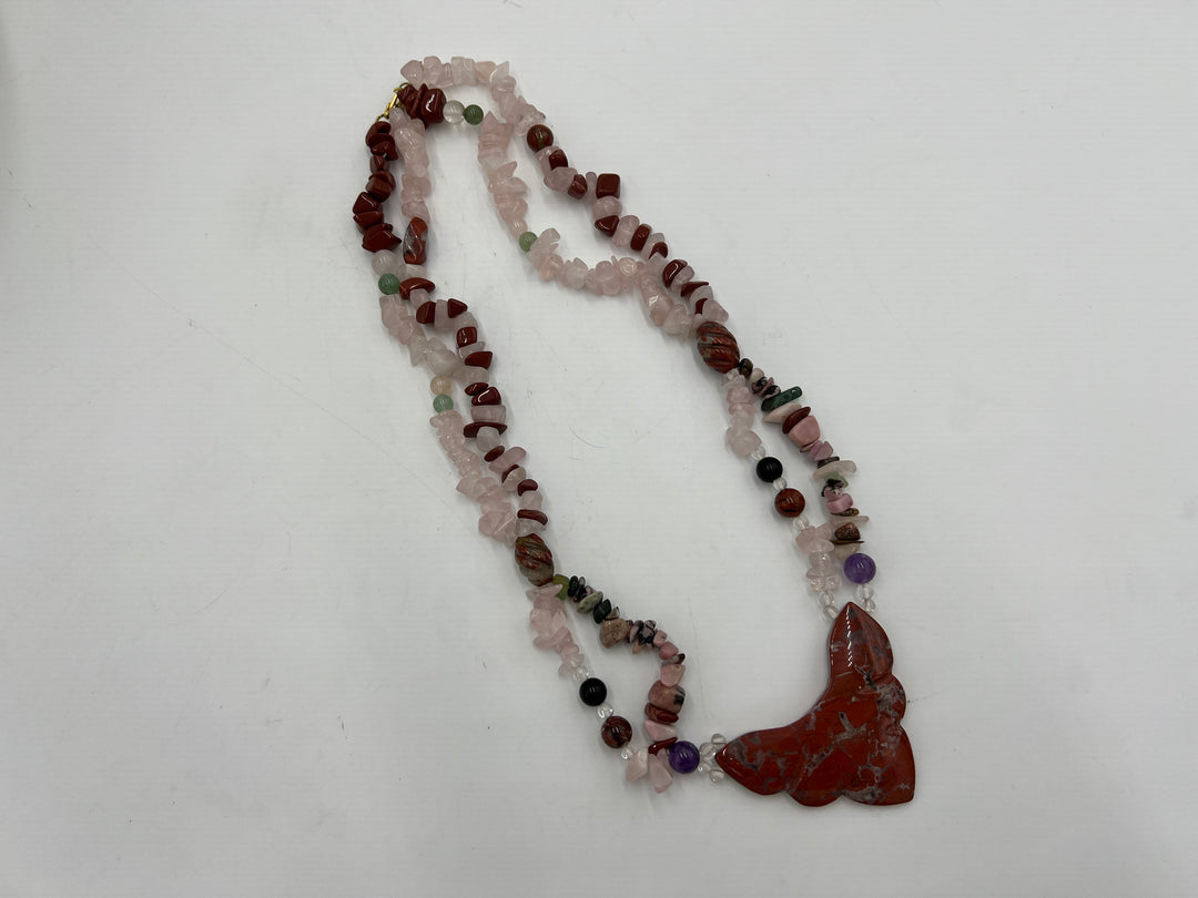 t683 Beautiful Red Jasper Stoned Necklace