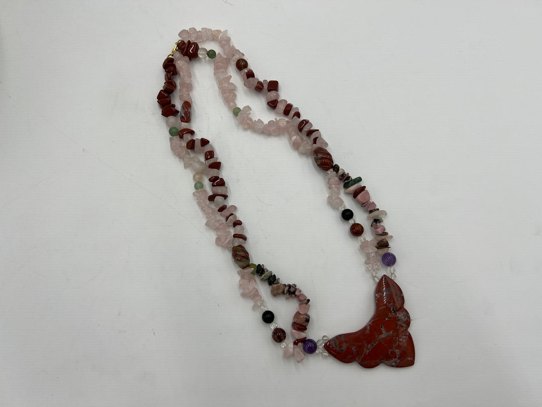 t683 Beautiful Red Jasper Stoned Necklace