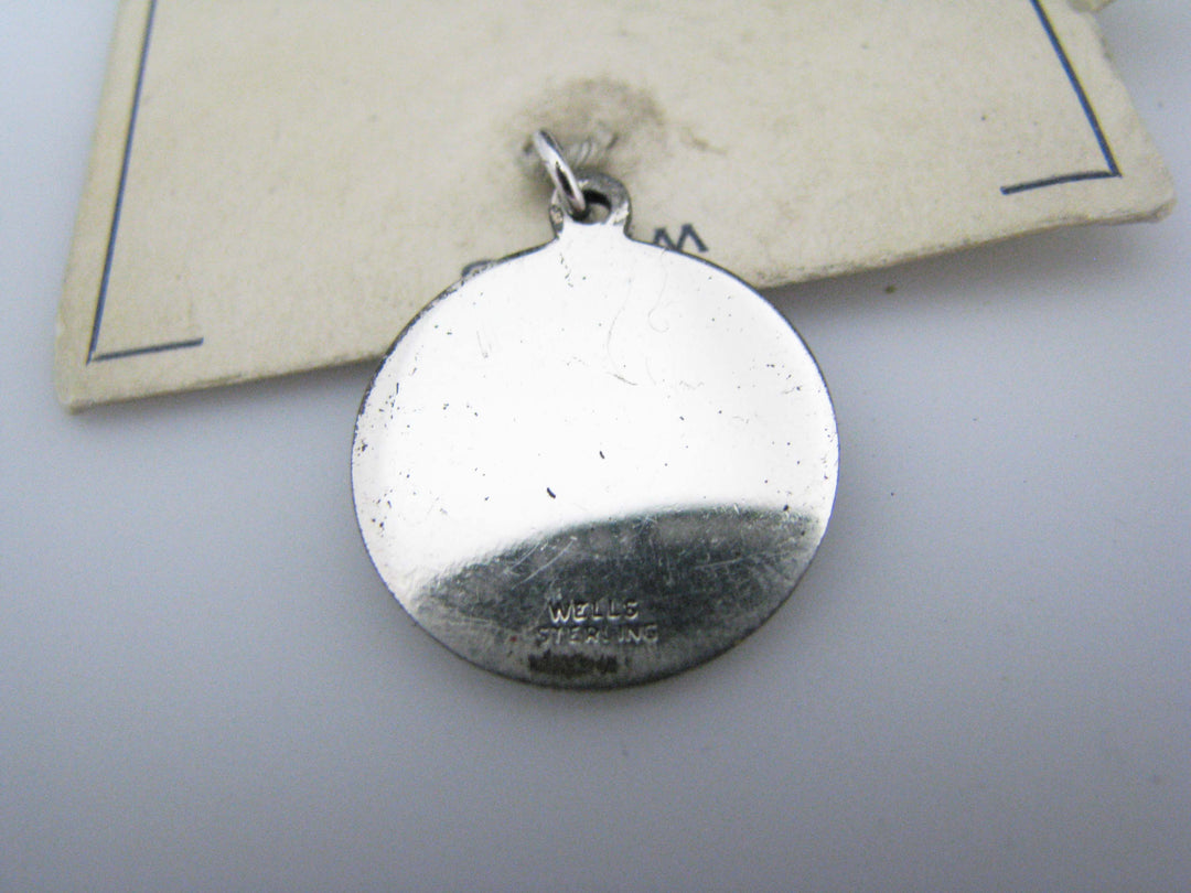 ﻿j108 Vintage Sterling Silver St. Christopher Medal Pendant