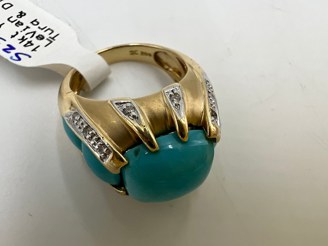 t705 Le Vian Corp. Yellow Gold Turquoise RIng