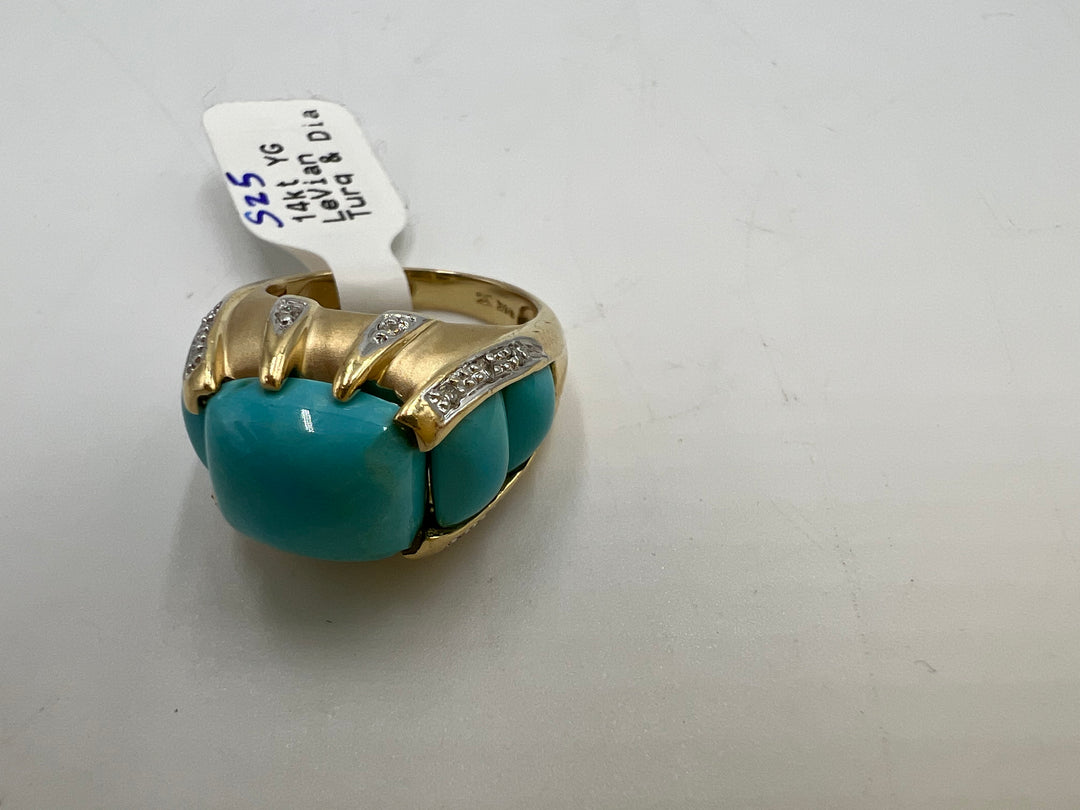 t705 Le Vian Corp. Yellow Gold Turquoise RIng