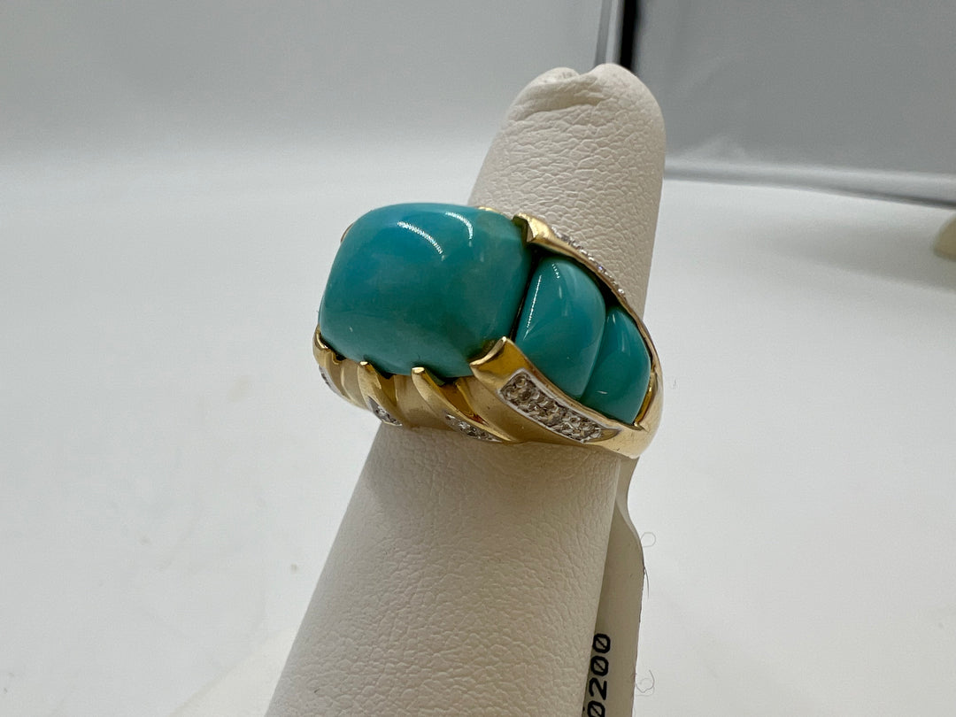 t705 Le Vian Corp. Yellow Gold Turquoise RIng