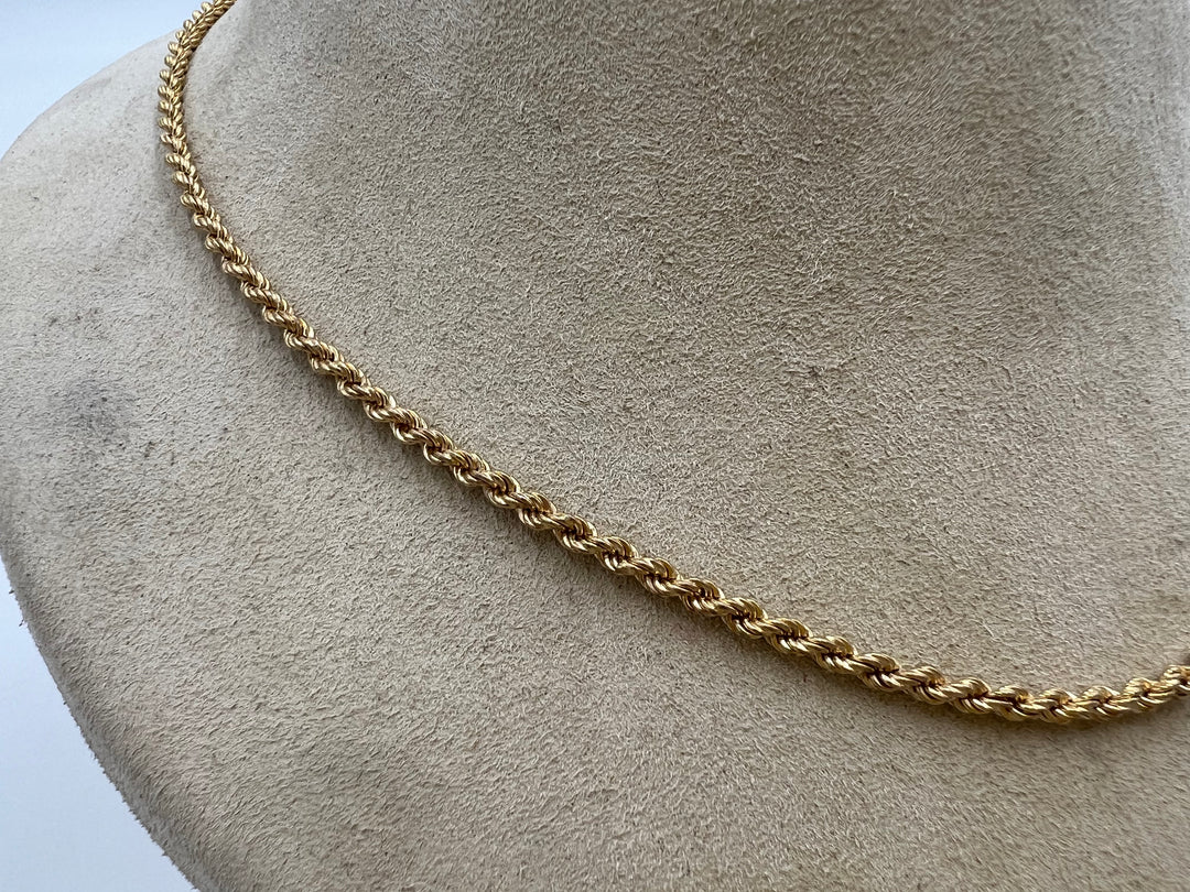 t725 Beautiful Yellow Gold Rope Necklace