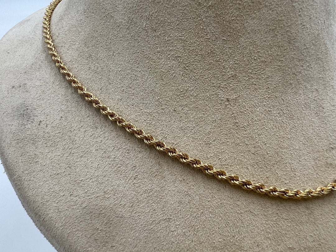 t725 Beautiful Yellow Gold Rope Necklace