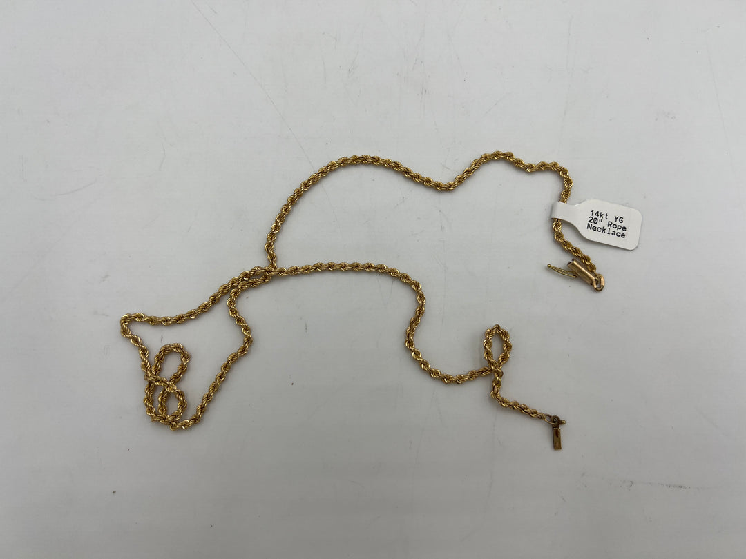 t725 Beautiful Yellow Gold Rope Necklace