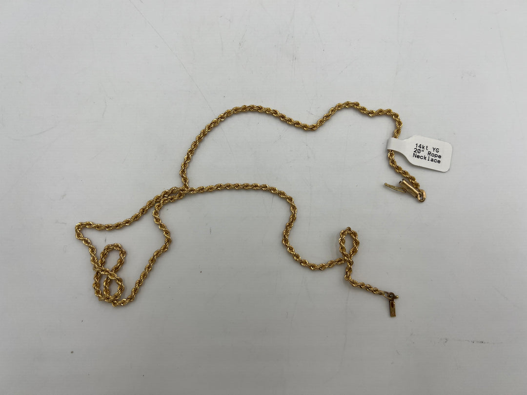 t725 Beautiful Yellow Gold Rope Necklace