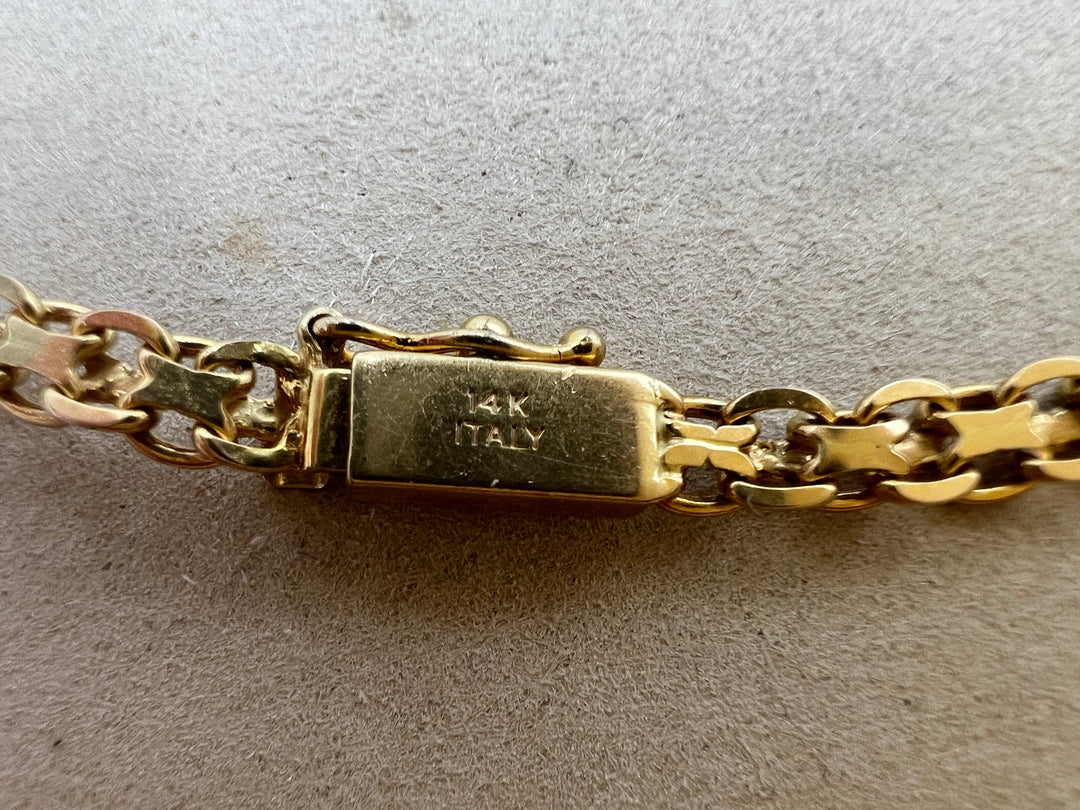 t737 Elegant Yellow Gold Bismarck Chain