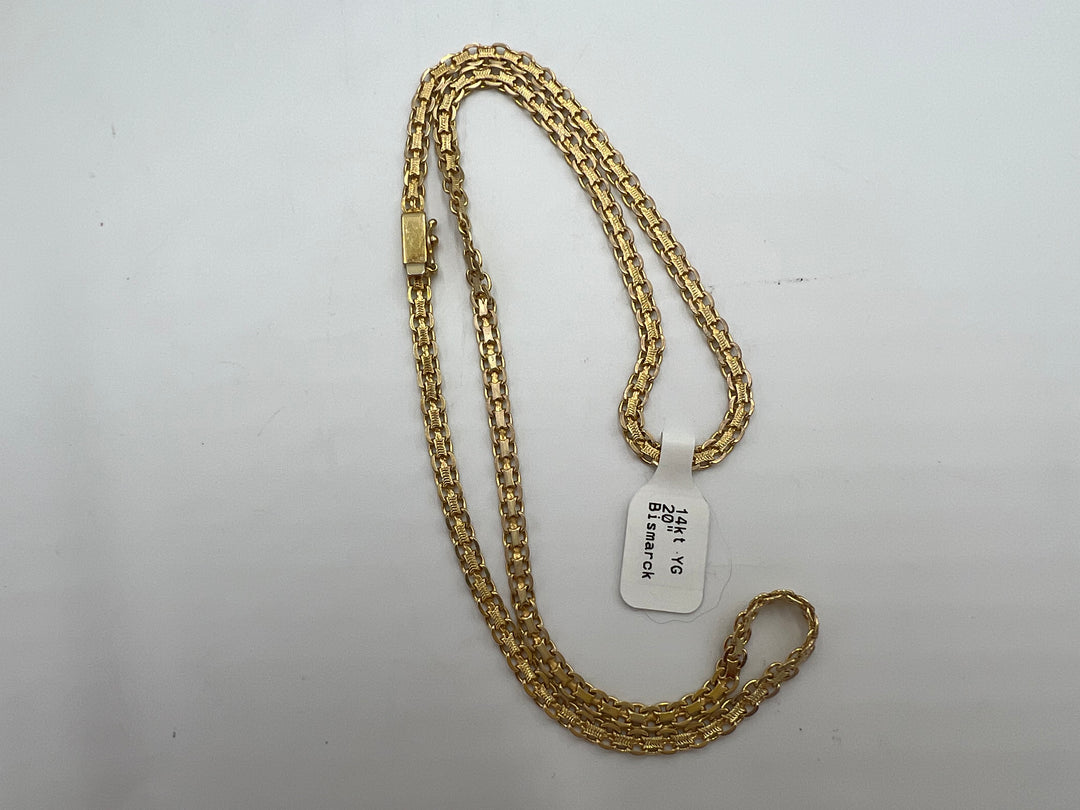 t737 Elegant Yellow Gold Bismarck Chain