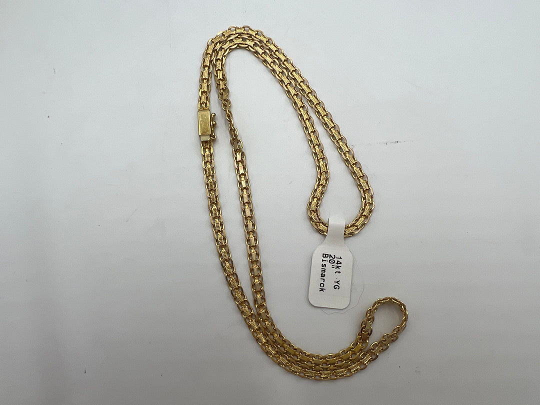 t737 Elegant Yellow Gold Bismarck Chain