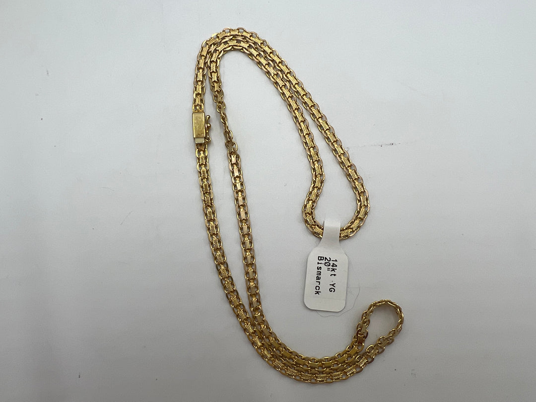 t737 Elegant Yellow Gold Bismarck Chain