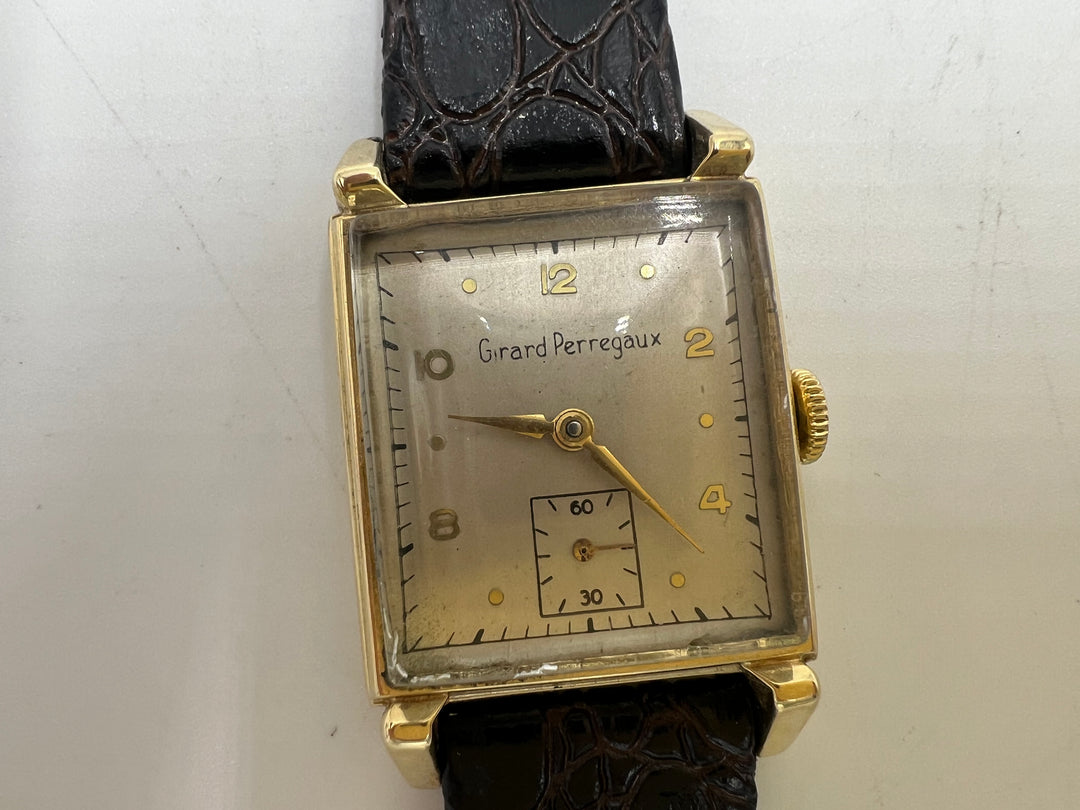 t743 Luxurious Vintage Girard Perregeaux 14kt Gold Unisex Watch