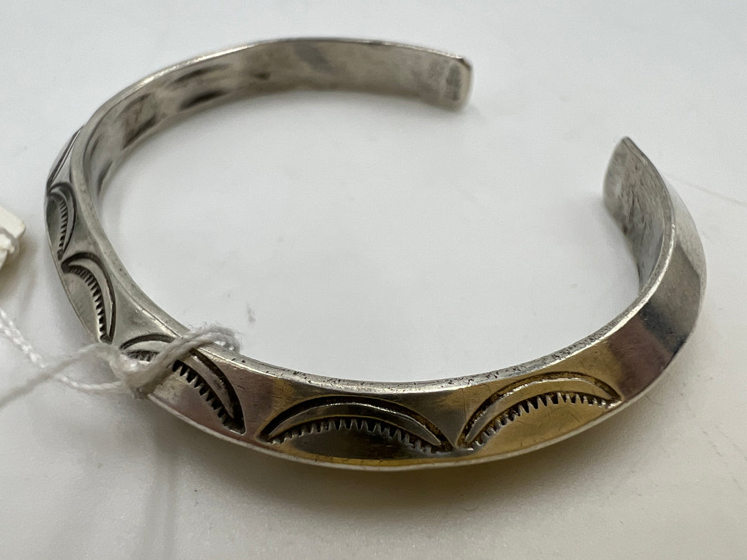 t747 Unique RUE Crescent Sterling Silver Bangle Bracelet