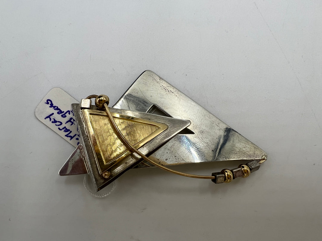 t753 Elegant De Marcay Gold and Silver Brooch