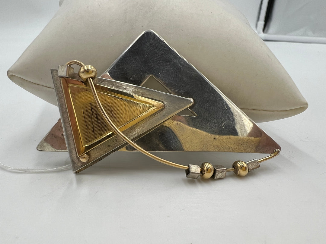 t753 Elegant De Marcay Gold and Silver Brooch