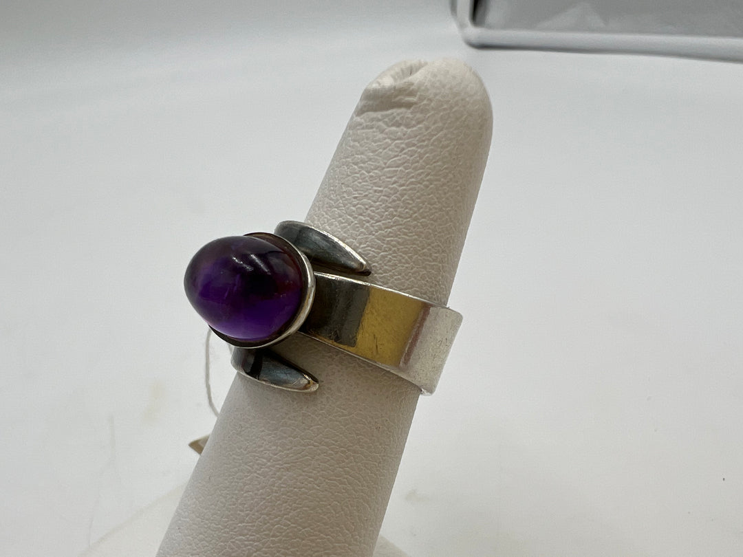 t757 David Andersen Purple Stone and Sterling Silver Ring