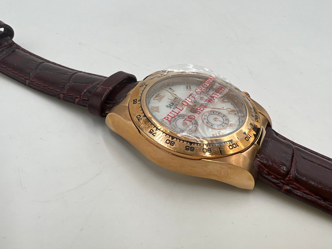 t794 Stauer Rose Gold Monaco Wrist Watch