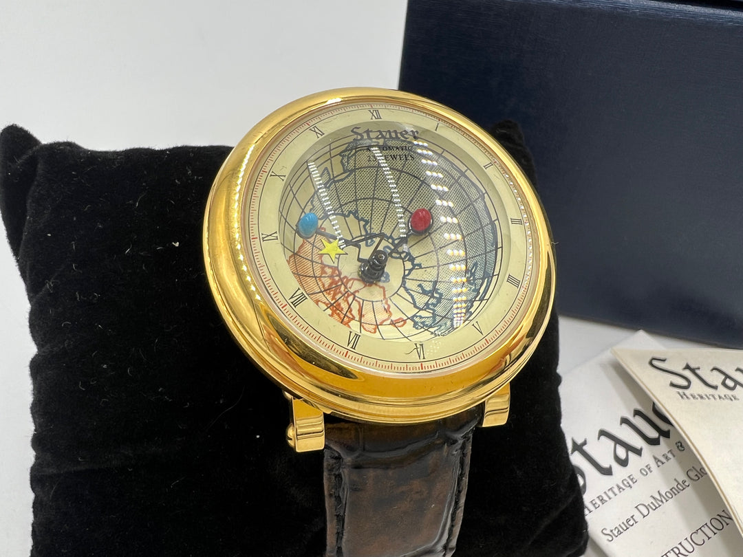 t808 Intricate Stauer DuMonde Globe Watch