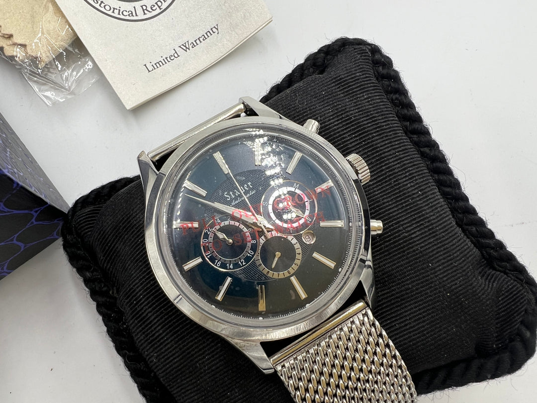 t817 Unique Stauer Day Date Stainless Steel Automatic Wrist Watch