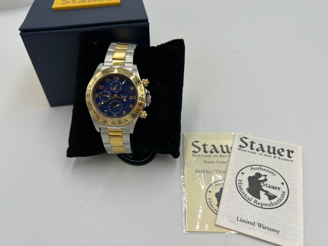 t818 Beautiful Stauer Corso Blue Wrist Watch