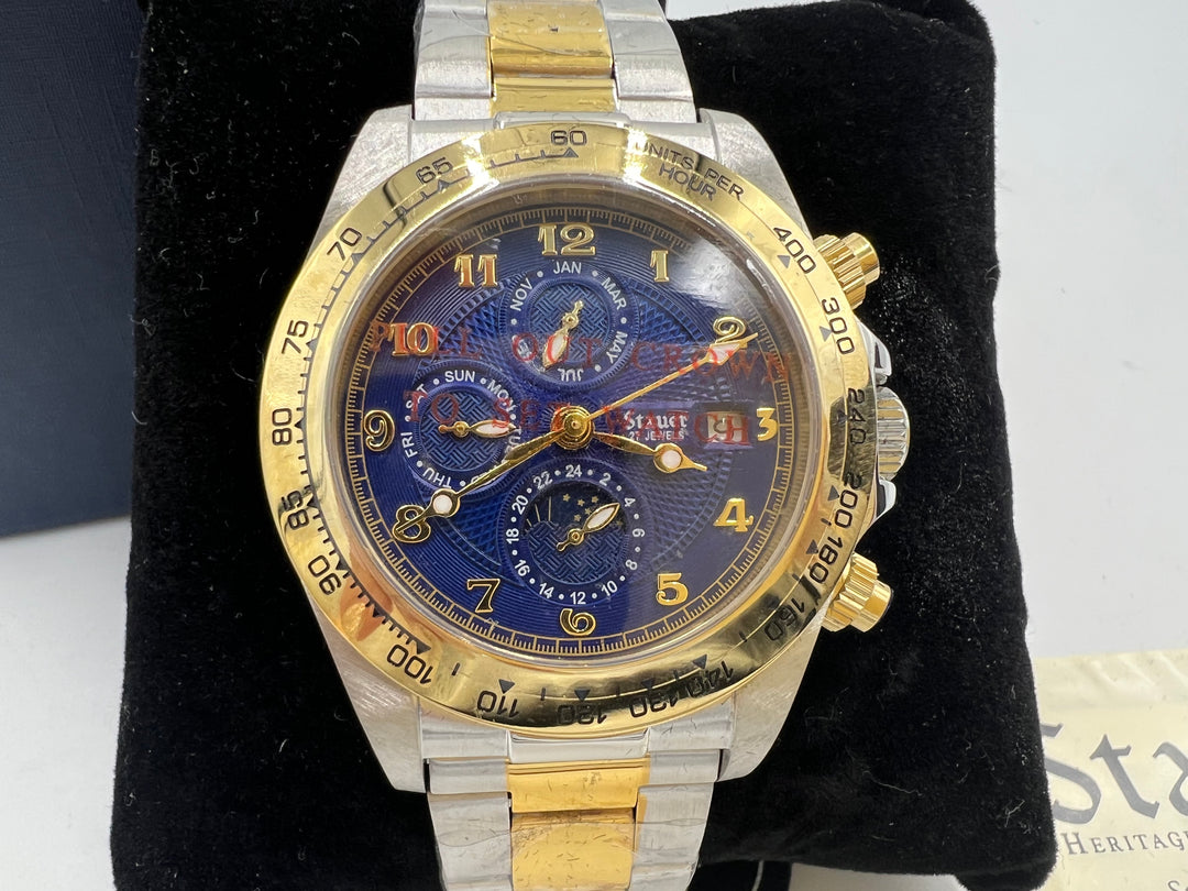 t818 Beautiful Stauer Corso Blue Wrist Watch