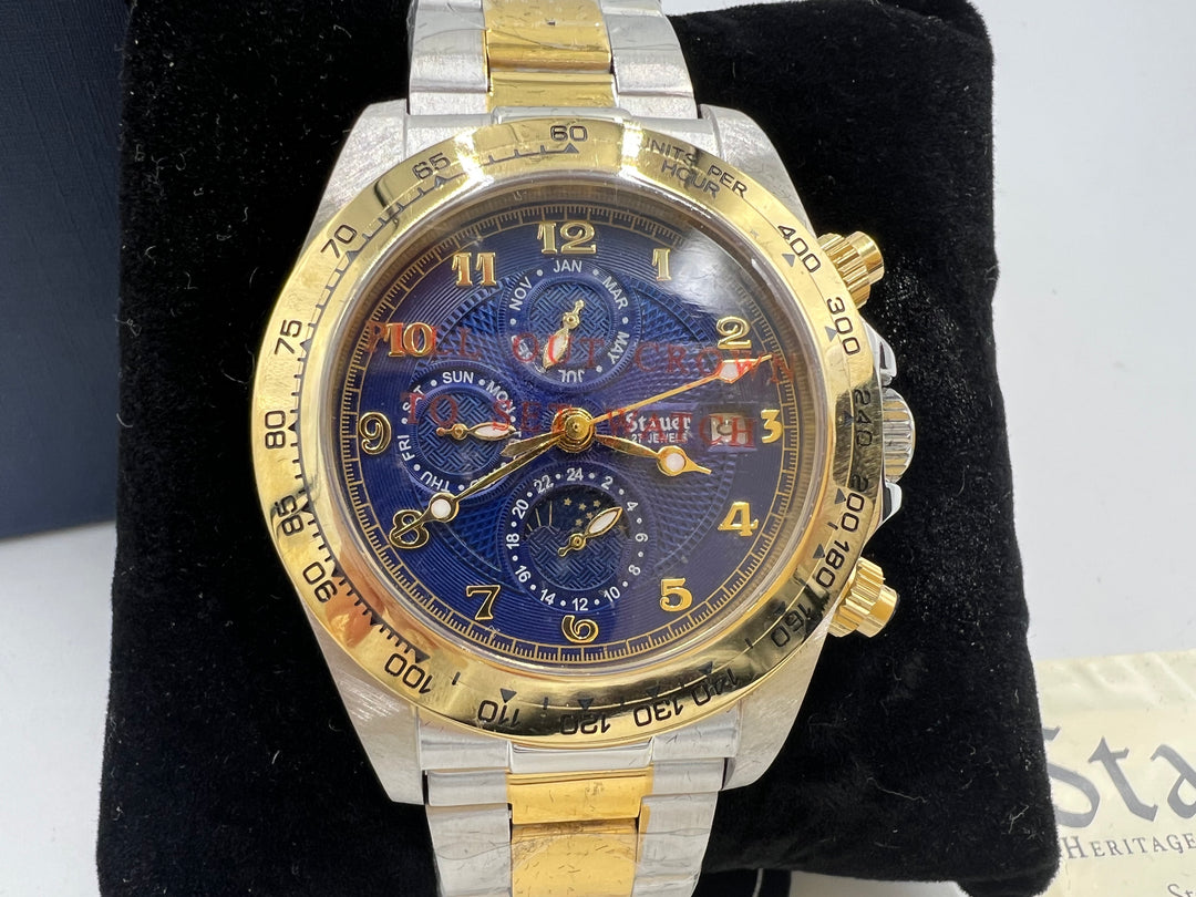 t818 Beautiful Stauer Corso Blue Wrist Watch