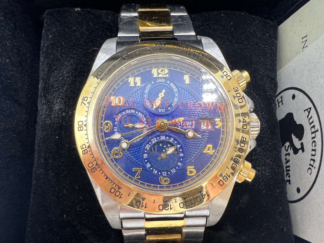 t818 Beautiful Stauer Corso Blue Wrist Watch