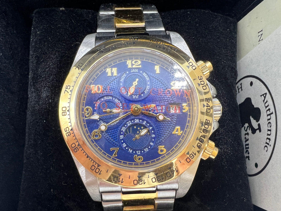 t818 Beautiful Stauer Corso Blue Wrist Watch