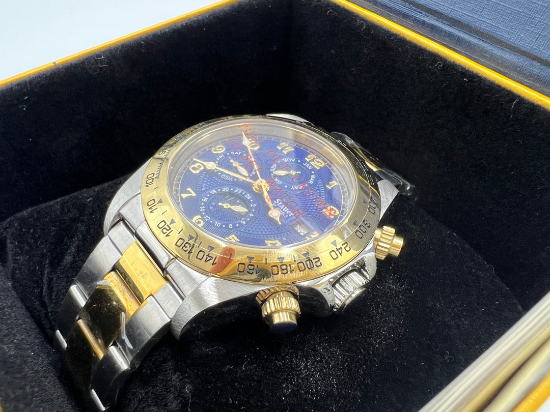 t818 Beautiful Stauer Corso Blue Wrist Watch