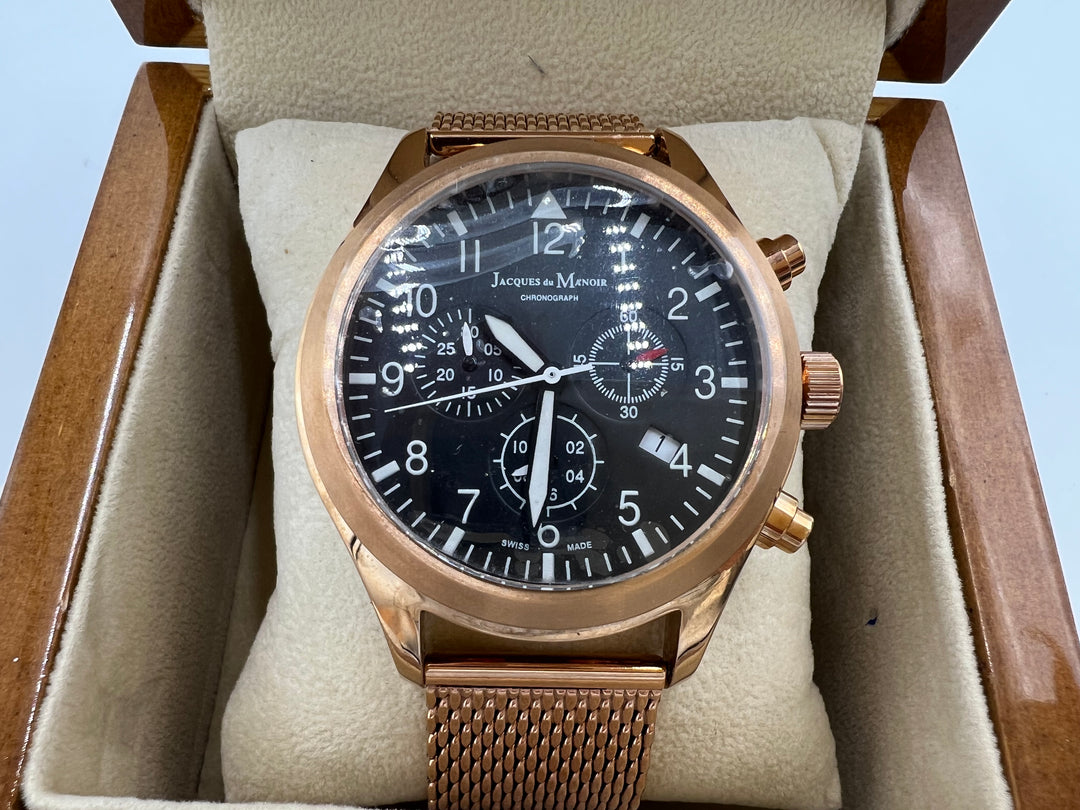 t821 Unique Stauer Jacques du Manoir Chronograph Wrist Watch