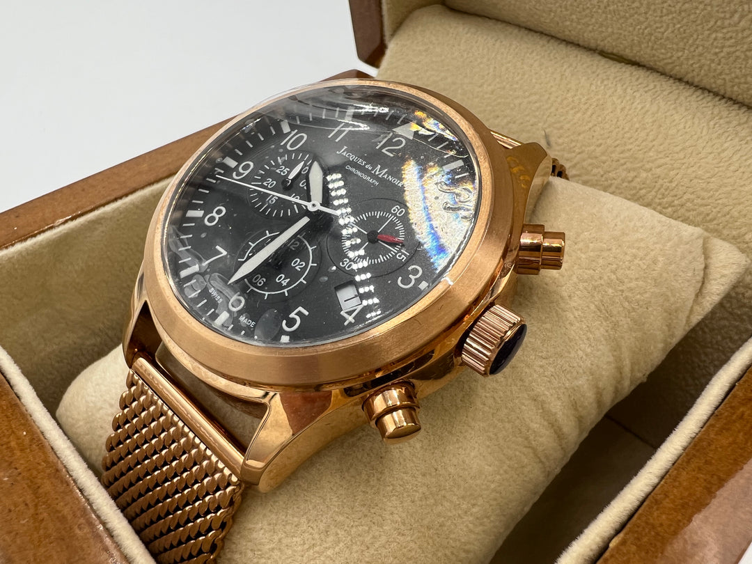 t821 Unique Stauer Jacques du Manoir Chronograph Wrist Watch