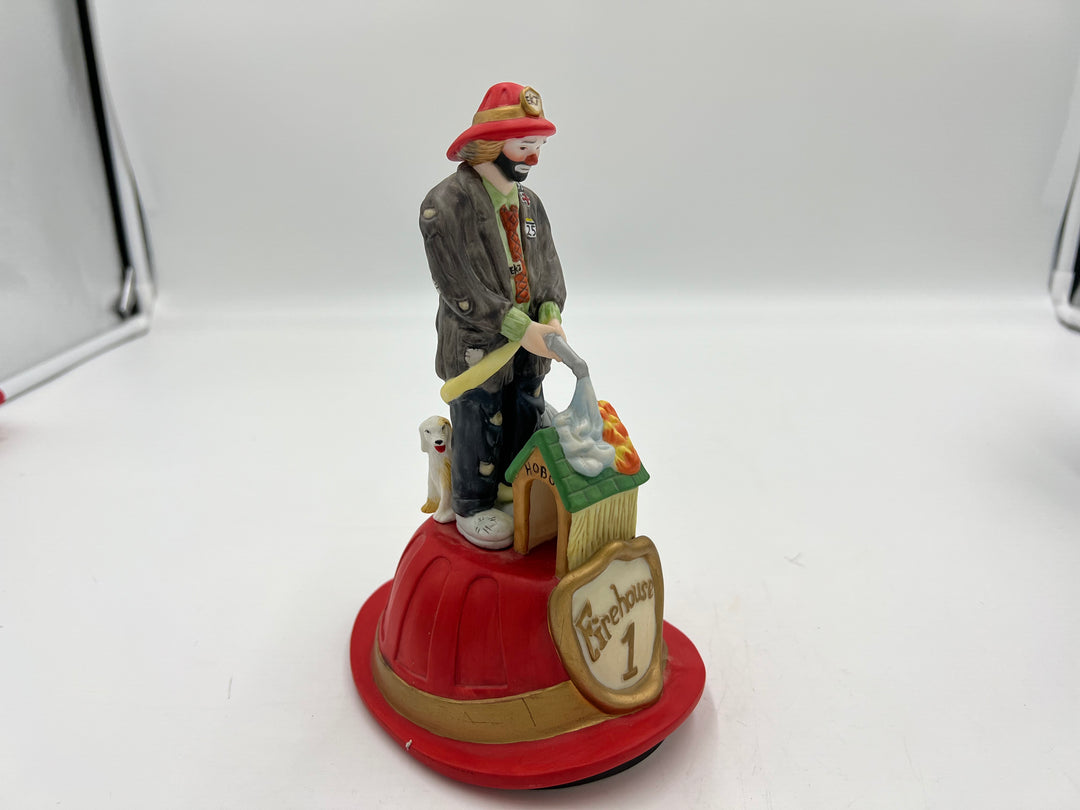 t957 Unique Emmett Kelly Jr. Collection "Fireman" Music Box