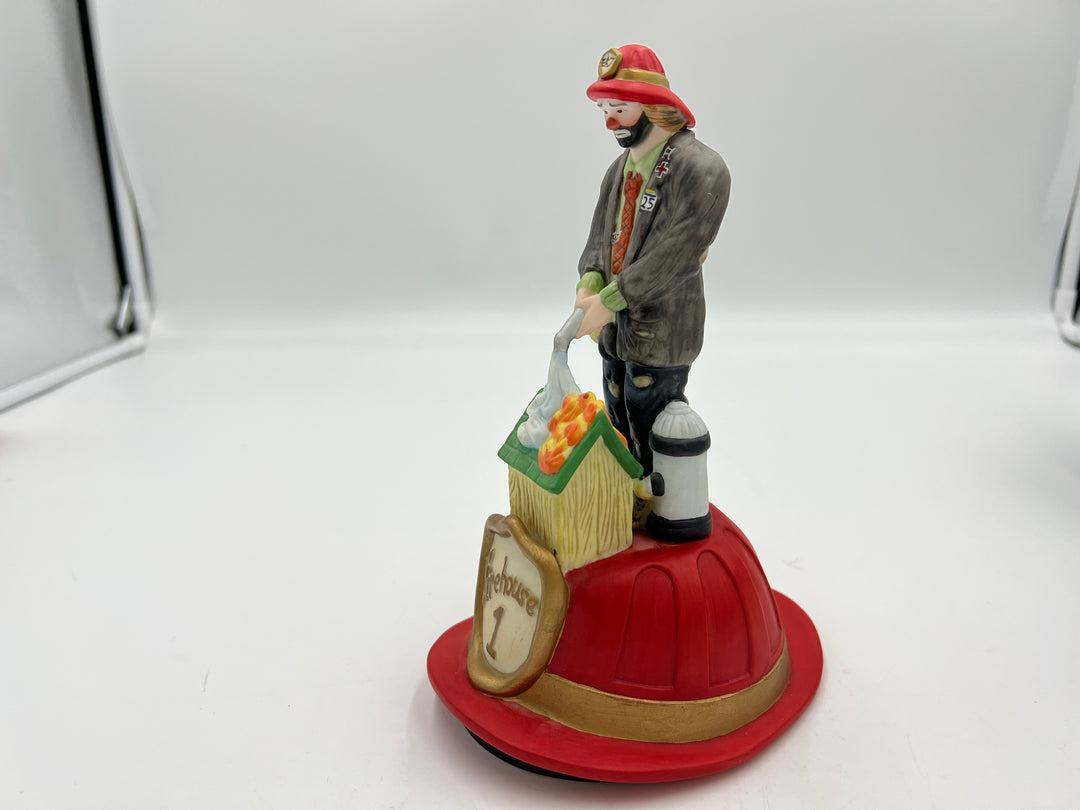 t957 Unique Emmett Kelly Jr. Collection "Fireman" Music Box