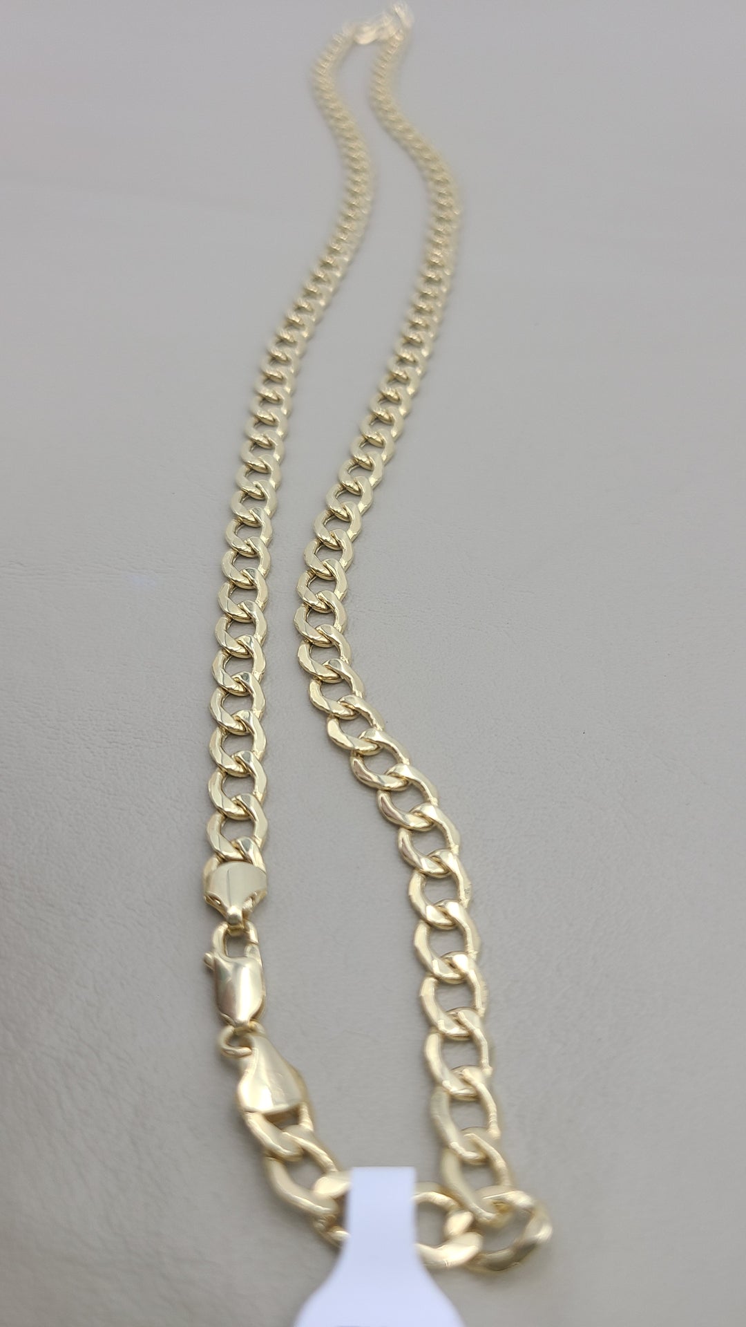 k956 Simple Unisex 14kt Yellow Gold 24" Curb Link Necklace