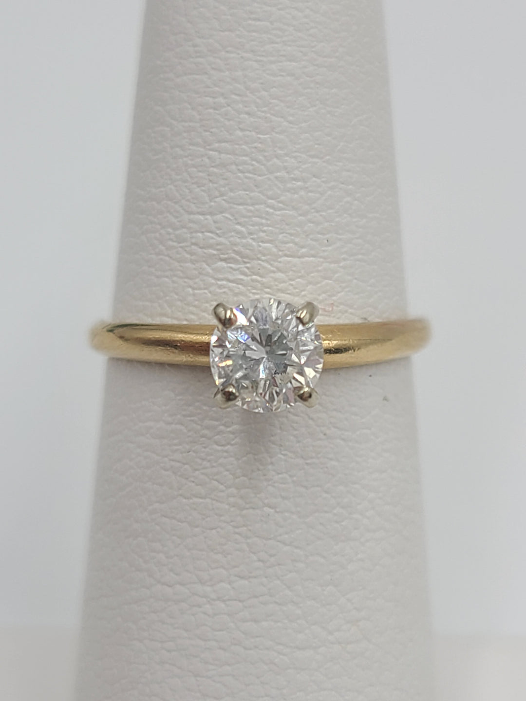 k782 Simple Ladies 14kt Yellow Gold .52cts Solitaire Diamond Engagement Ring