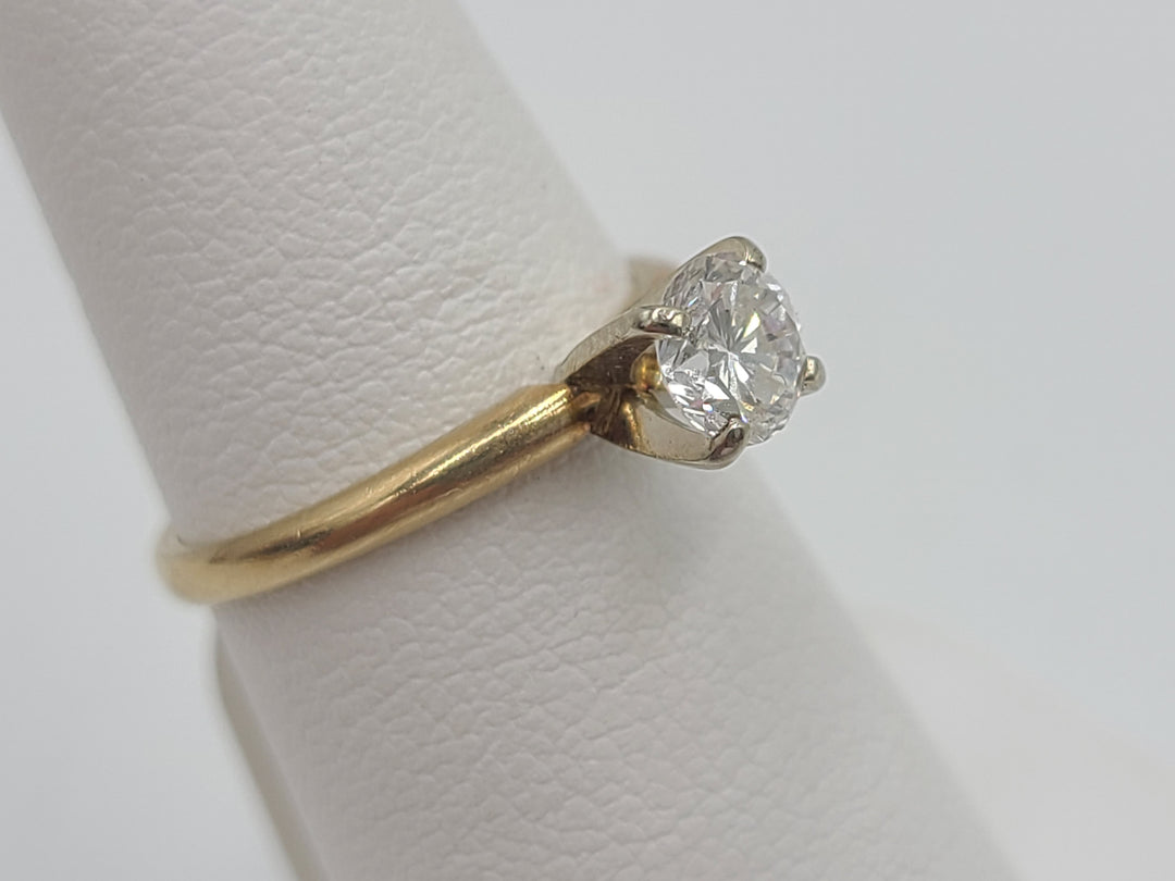 k782 Simple Ladies 14kt Yellow Gold .52cts Solitaire Diamond Engagement Ring