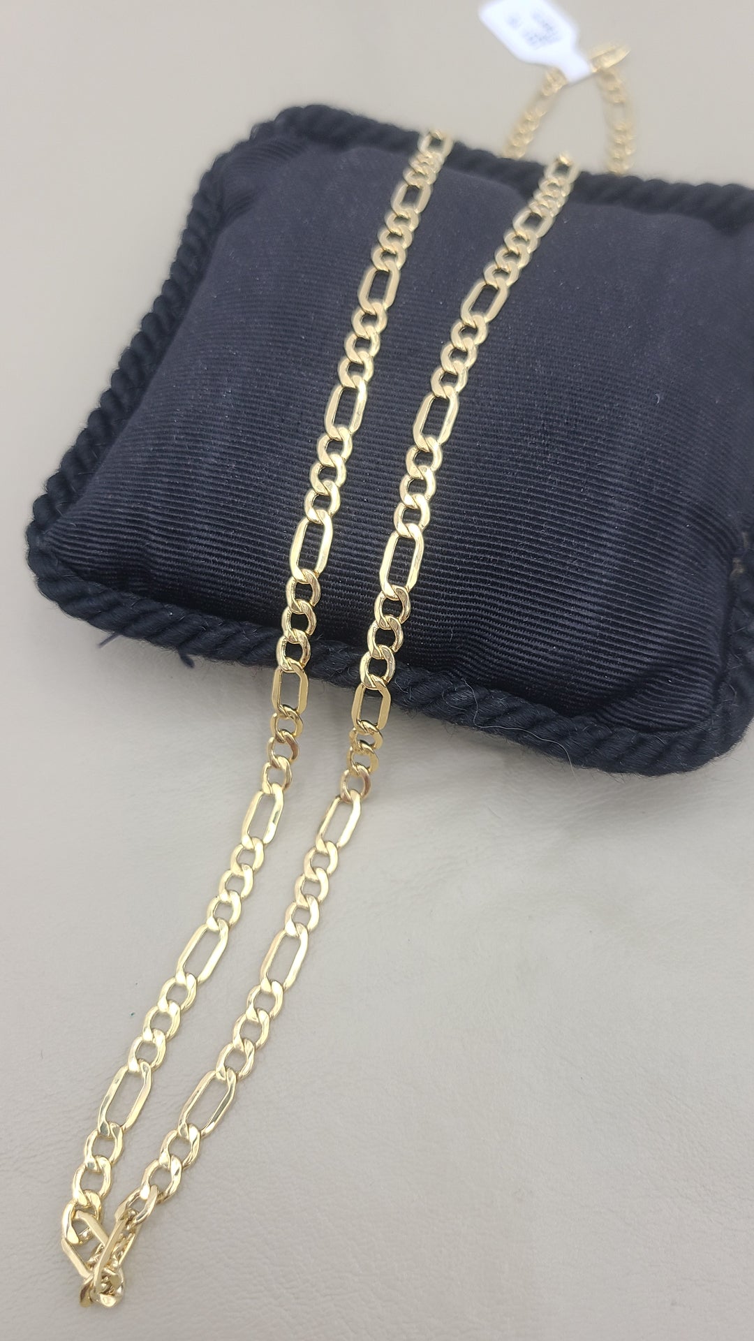 k954 Simple Unisex 14kt Yellow Gold 20" Figaro Necklace