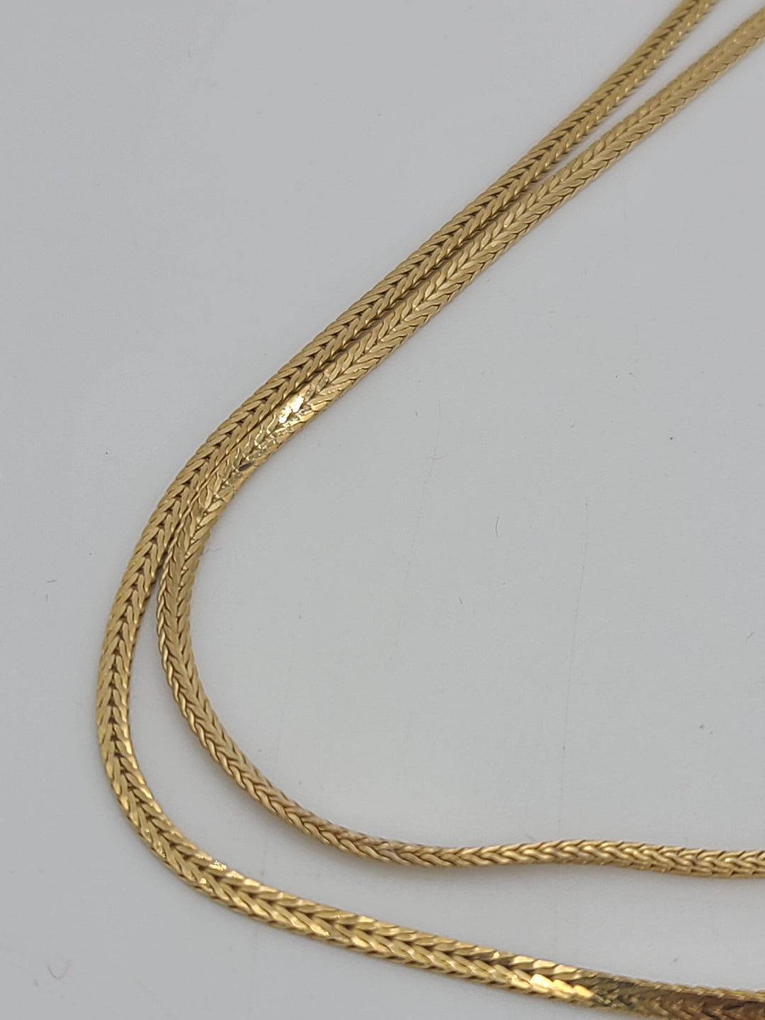 k812 Stunning Unisex 14kt Yellow Gold 18" Foxtail Necklace