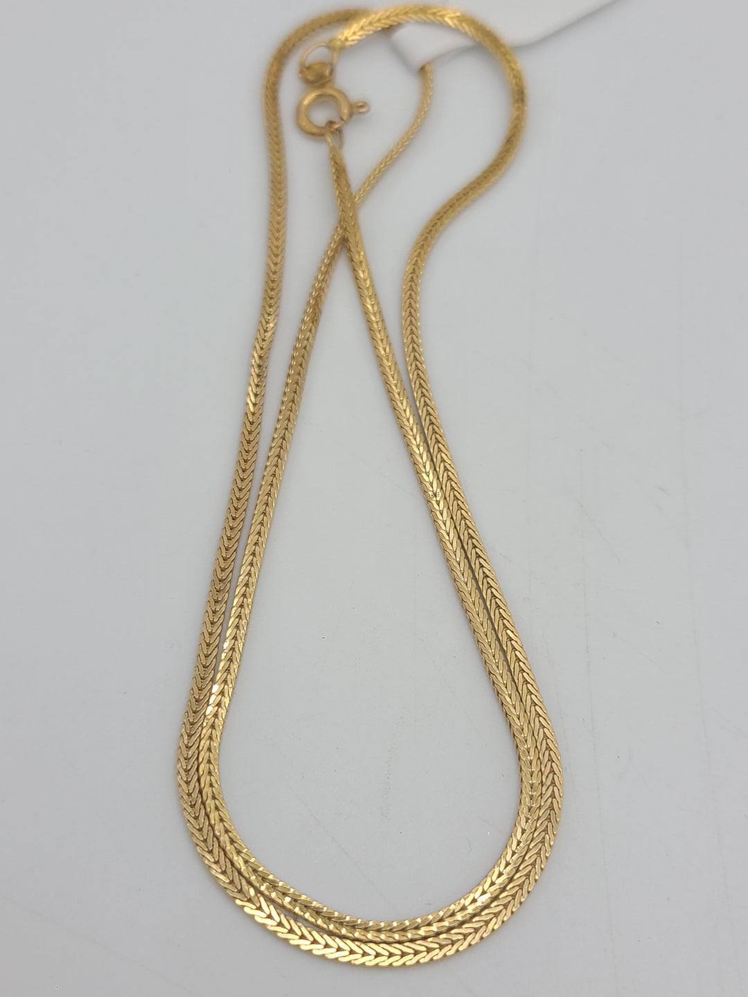 k812 Stunning Unisex 14kt Yellow Gold 18" Foxtail Necklace